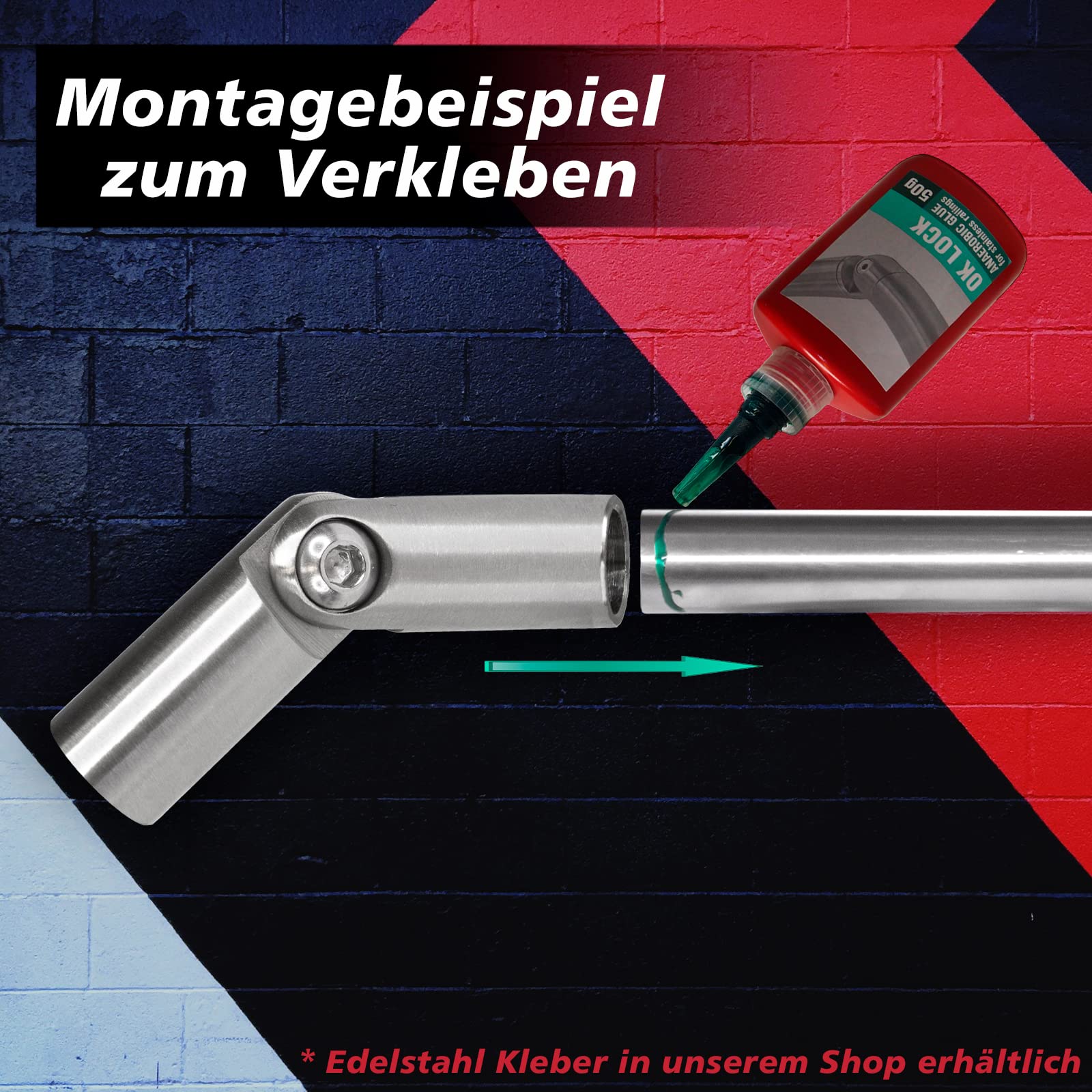 PRIOstahl Geländerbau Gelenkverbinder 12mm V2A 4 Stück