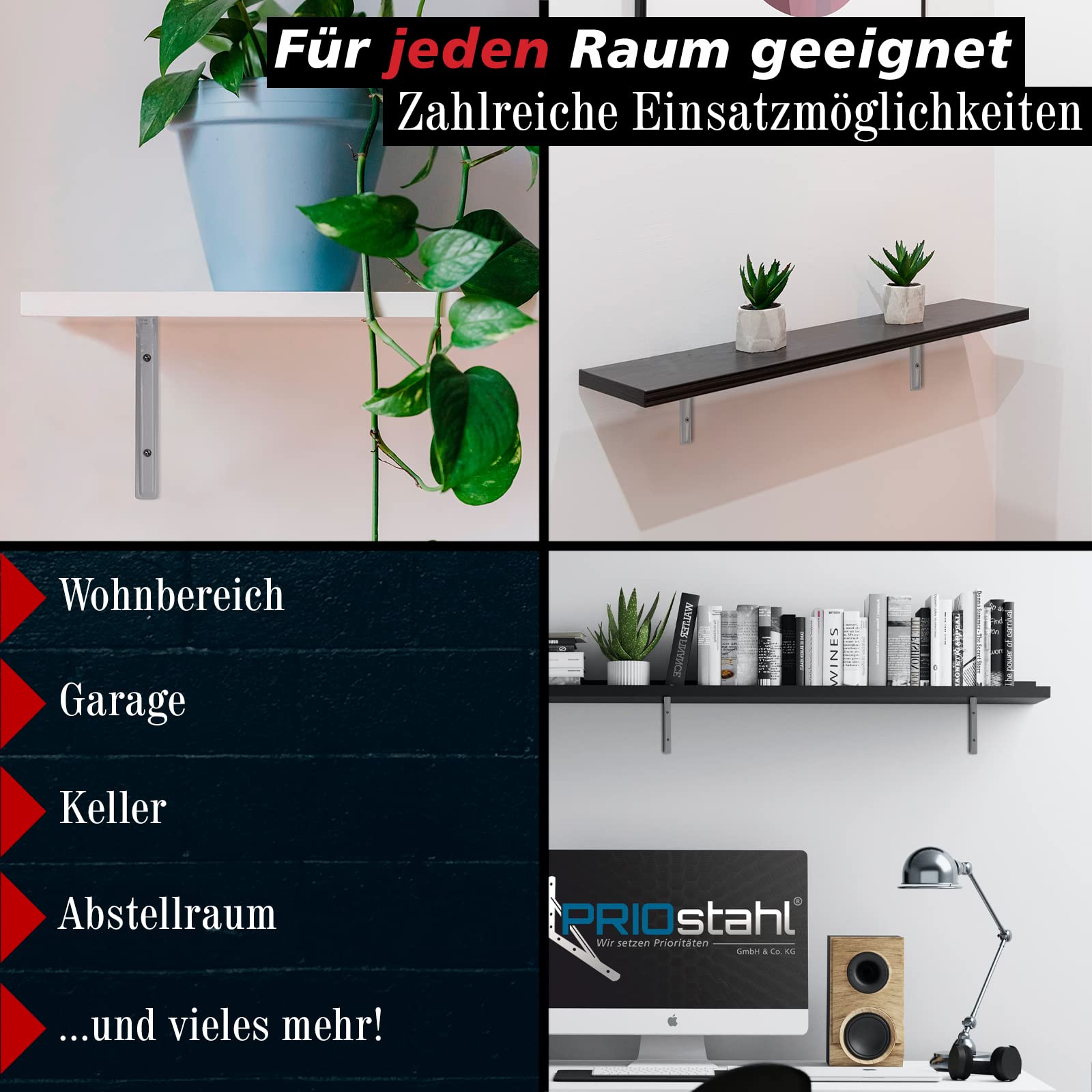 PRIOstahl Heimwerker Regalträger 155x220 Grau 2 Stück Stahl